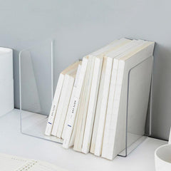 2pcs Acrylic Non Slip Bookend Desk Storage Support Bookends