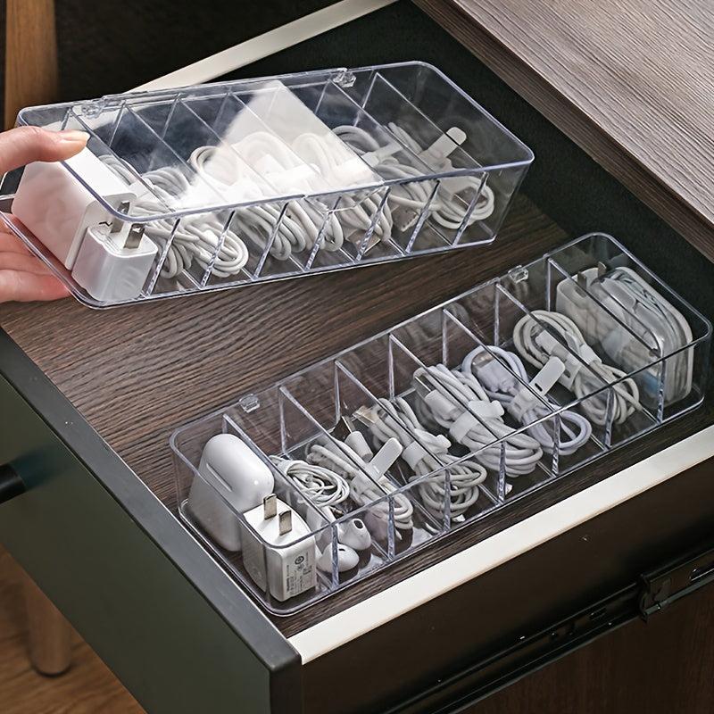Desktop Storage Organizer Transparent Cable Management Box