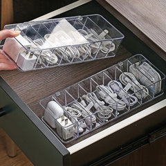 Desktop Storage Organizer Transparent Cable Management Box