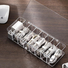 Desktop Storage Organizer Transparent Cable Management Box