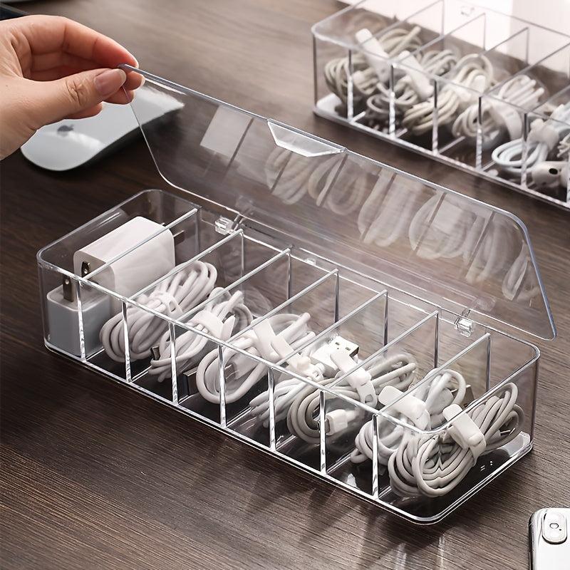 Desktop Storage Organizer Transparent Cable Management Box