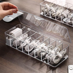 Desktop Storage Organizer Transparent Cable Management Box