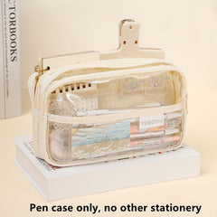 Large Capacity Transparent Pencil Case for Students & Girls