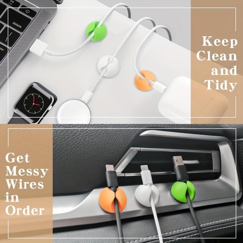 Colorful Desktop Cable Organizer for Neat Desk, USB Cable Holder