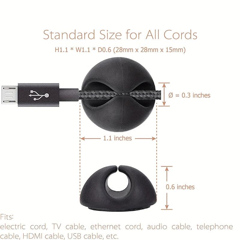 Colorful Desktop Cable Organizer for Neat Desk, USB Cable Holder