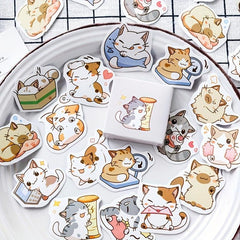 45pcs My Cat Decorative Stickers Adhesive DIY Decoration Diary Japanese Statione