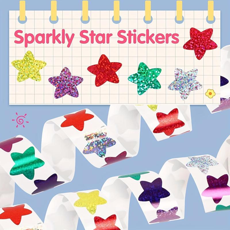 500pcs Star Stickers 2 Rainbow Star Stickers for Reward Charts