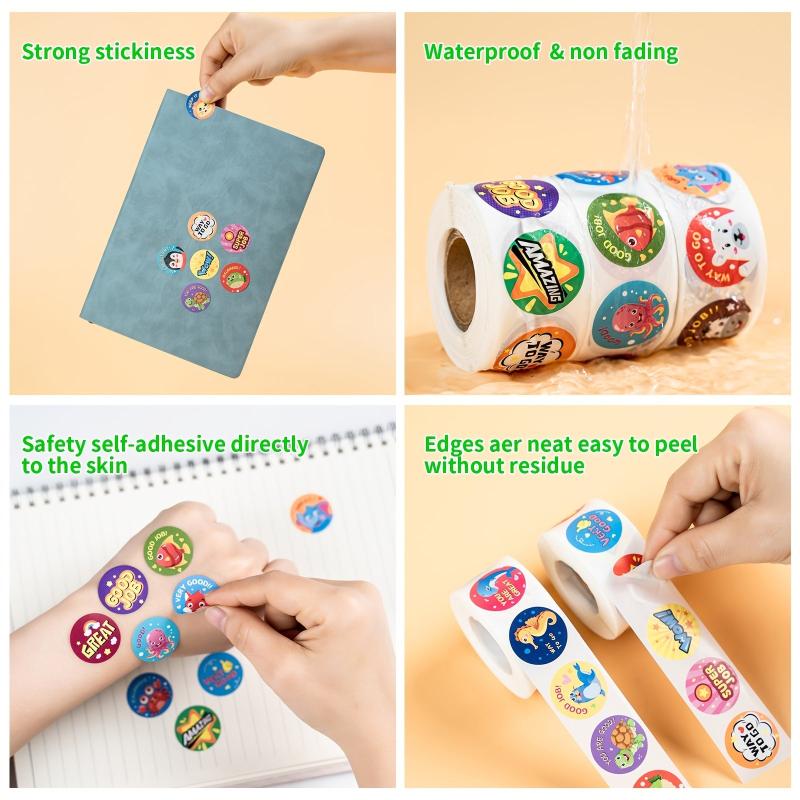 500pcs Motivational Animal Reward Stickers