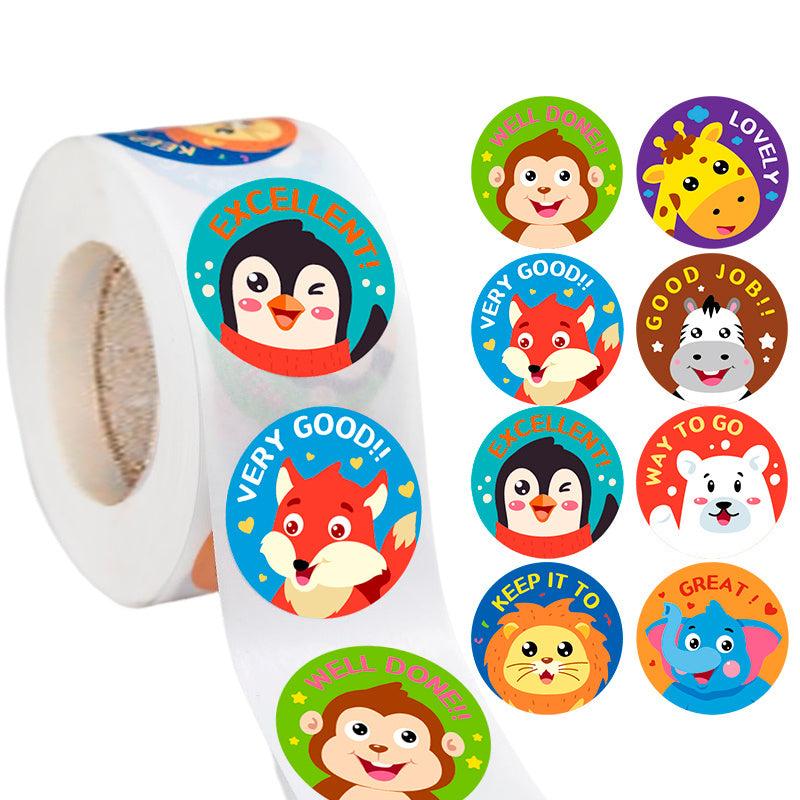 500pcs Motivational Animal Reward Stickers
