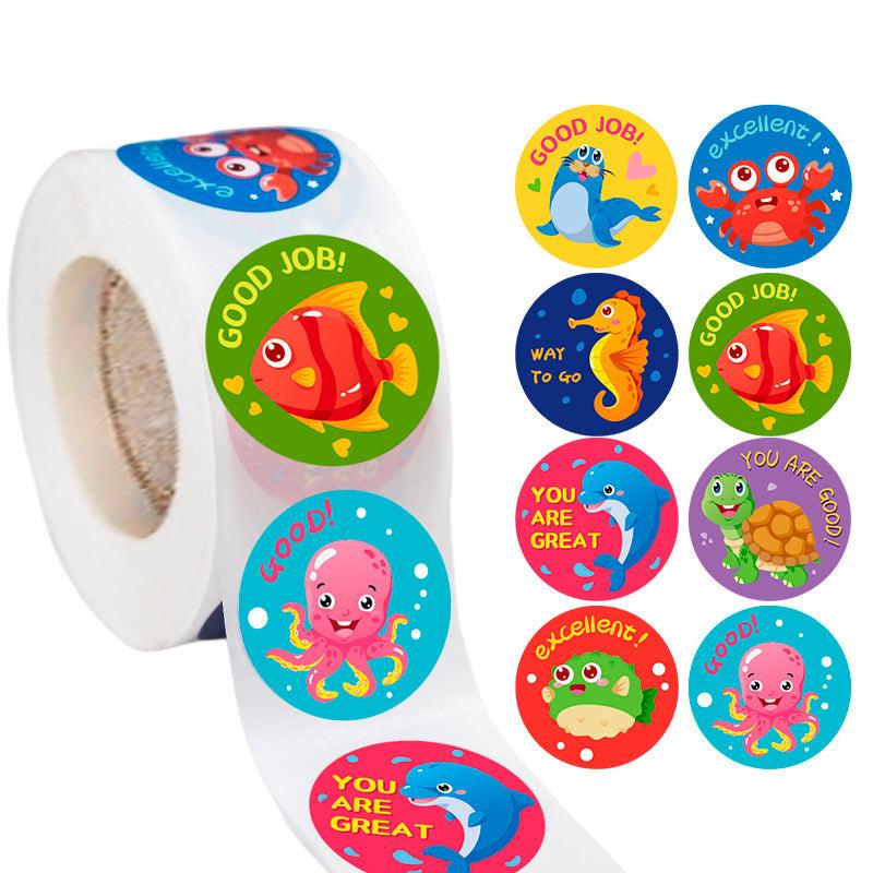 500pcs Motivational Animal Reward Stickers