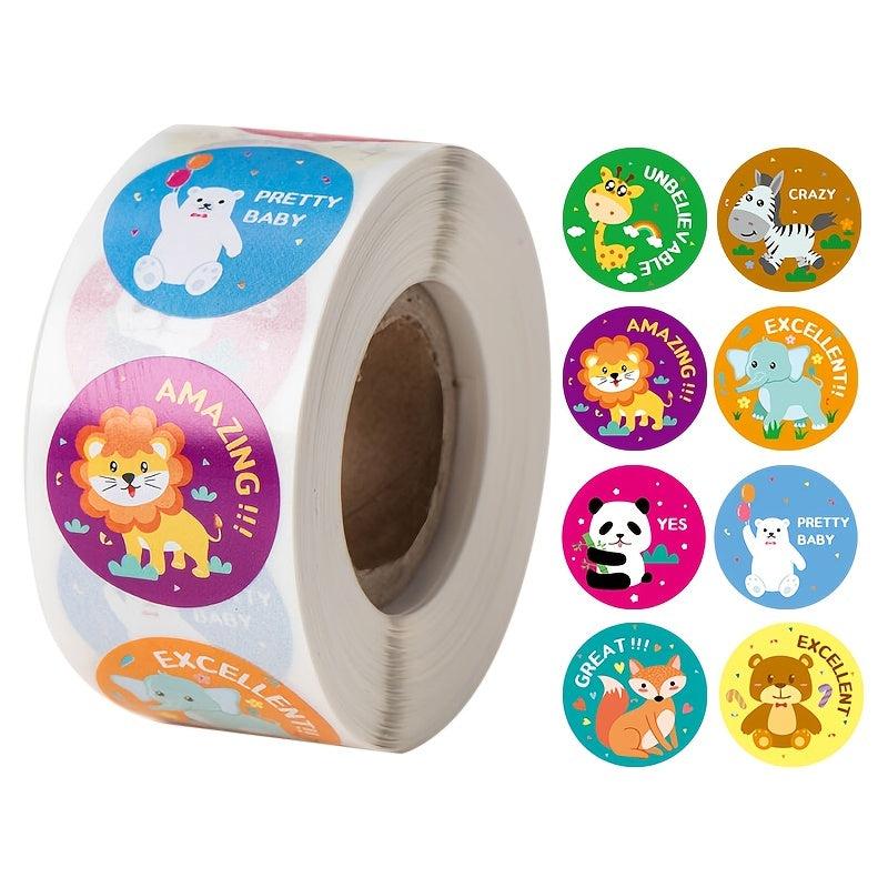500pcs Animal Motivational Stickers for Students Teacher Reward School Supplies