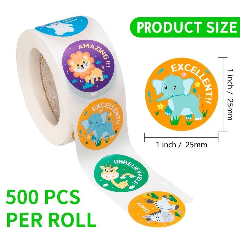 500pcs Animal Motivational Stickers for Students Teacher Reward School Supplies