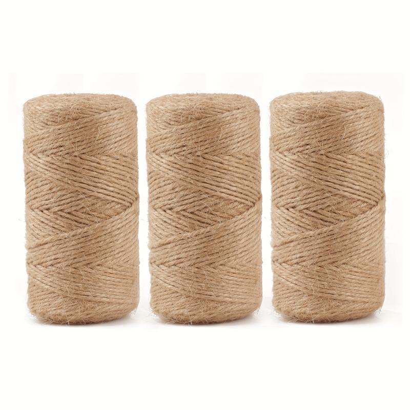 96m Natural Jute Twine 3ply Thin Ribbon for Gardening and Gift Wrap