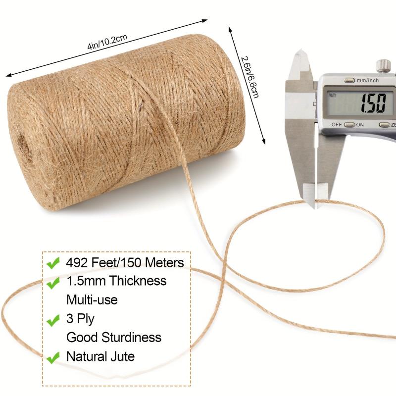 96m Natural Jute Twine 3ply Thin Ribbon for Gardening and Gift Wrap