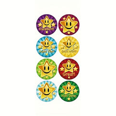 500 Happy Face Teacher Reward Stickers Roll