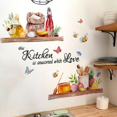 Kitchen Wall Decor Butterfly Bee Pattern Removable Wall Sticker Decal