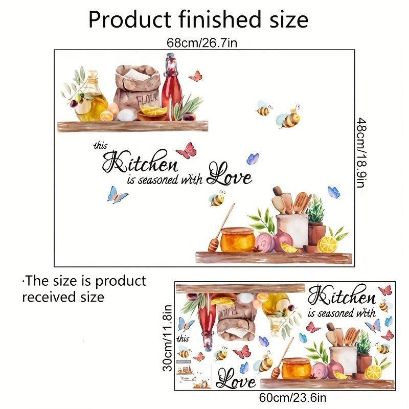 Kitchen Wall Decor Butterfly Bee Pattern Removable Wall Sticker Decal