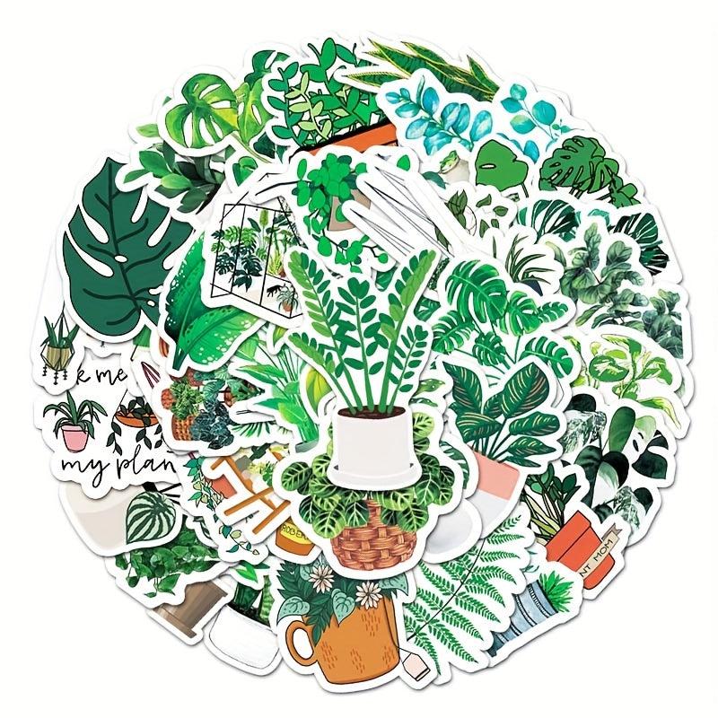 50pcs Green Plant Graffiti Stickers Small Fresh DIY Skateboard Water