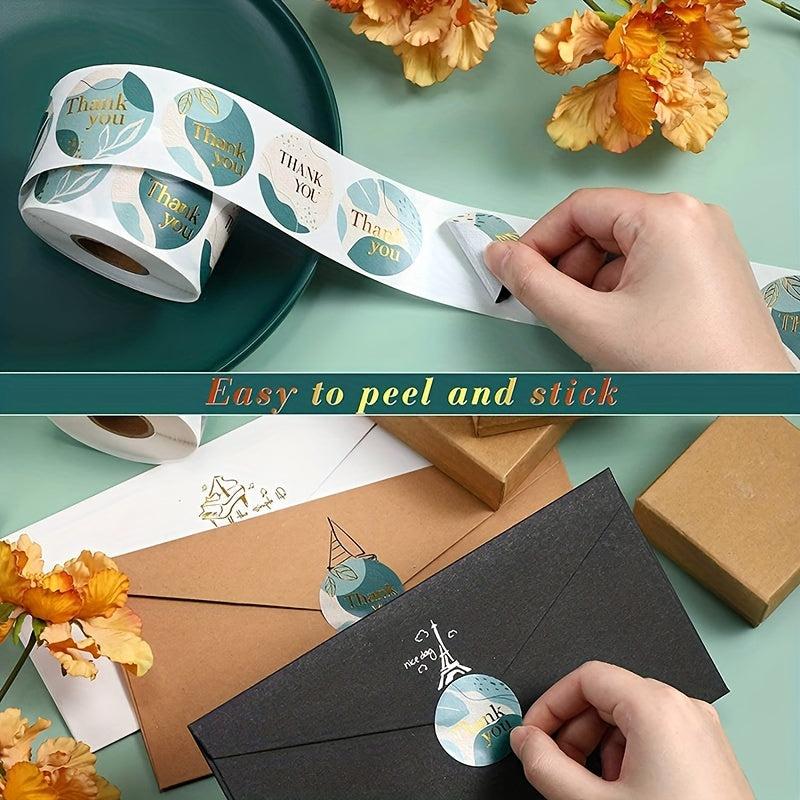 500 Thank You Decorative Stickers Roll 2 54 cm Self-Adhesive Labels