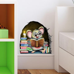 Cartoon Mouse Hole Wall Sticker Living Room Decoration Self Adhesive