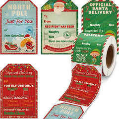 200 Christmas Holiday Stickers, Vintage Christmas Gift Wrapping Labels