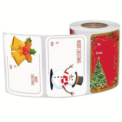 250pcs Christmas Holiday Gift Sticker Roll Self-adhesive Handwriting Name Label