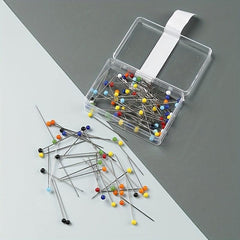 100pcs Sewing Pins With Colored Ball Glass Heads