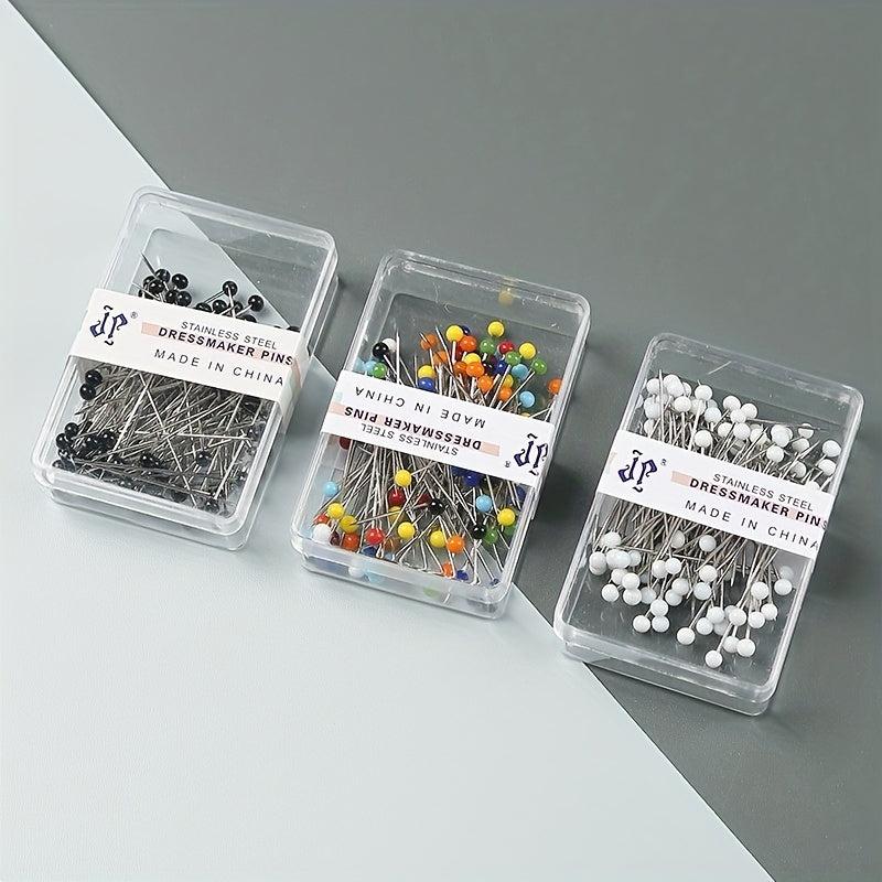 100pcs Sewing Pins With Colored Ball Glass Heads