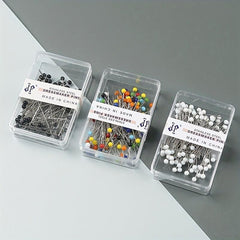 100pcs Sewing Pins With Colored Ball Glass Heads