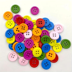 100pcs Mix Wooden Button 4-holes DIY Craft Buttons DIY Clothing Decoration