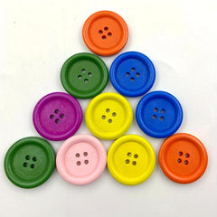 100pcs Mix Wooden Button 4-holes DIY Craft Buttons DIY Clothing Decoration