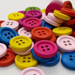 100pcs Mix Wooden Button 4-holes DIY Craft Buttons DIY Clothing Decoration