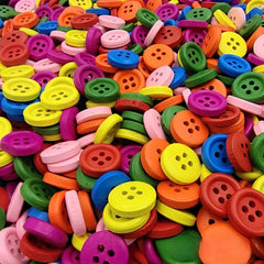 100pcs Mix Wooden Button 4-holes DIY Craft Buttons DIY Clothing Decoration