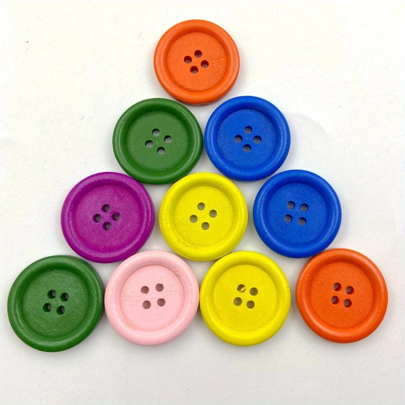 100pcs Mix Wooden Button 4-holes DIY Craft Buttons DIY Clothing Decoration