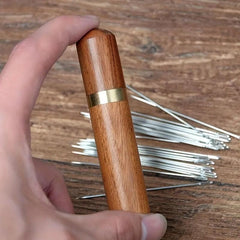 12pcs Embroidery Needles Wooden Storage Box Sewing Supplies