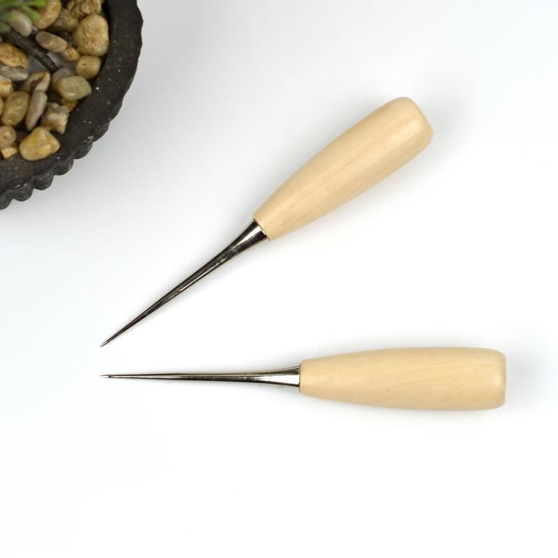 Wooden Handle Sewing Awl Pin Punching Hole Maker Stitching Awl Kit