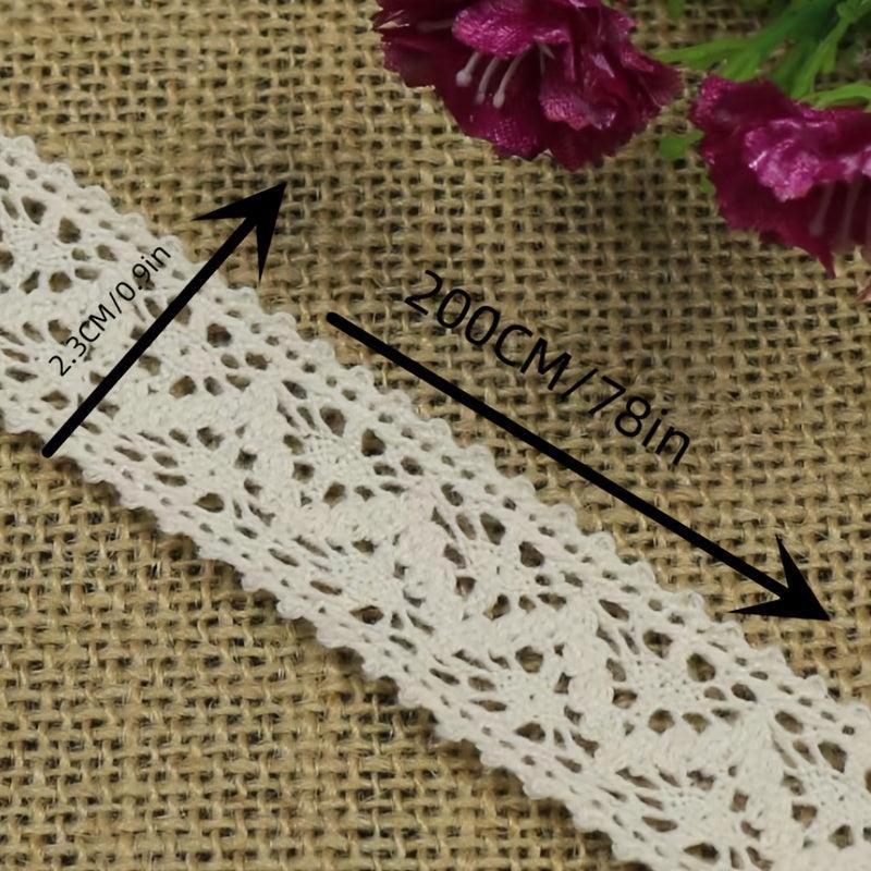 6 56ft Cotton Lace Ribbon Beige Lace Trim for DIY Clothing Accessories
