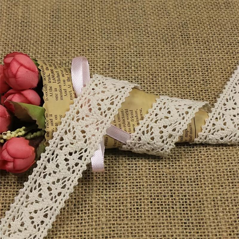 6 56ft Cotton Lace Ribbon Beige Lace Trim for DIY Clothing Accessories