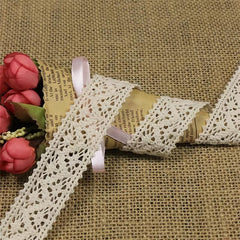 6 56ft Cotton Lace Ribbon Beige Lace Trim for DIY Clothing Accessories