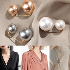 3pcs Pearls Brooches Dress Skirt Waist Tightening Brooch Pin