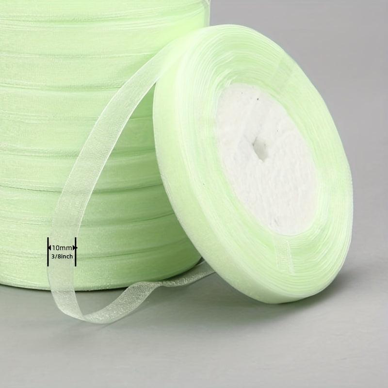 10mm 45m Roll Organza Ribbon for Wrapping Christmas Party Gift Packaging