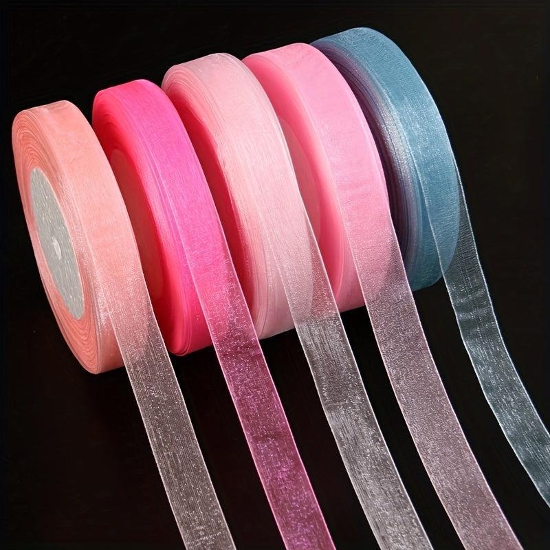 10mm 45m Roll Organza Ribbon for Wrapping Christmas Party Gift Packaging