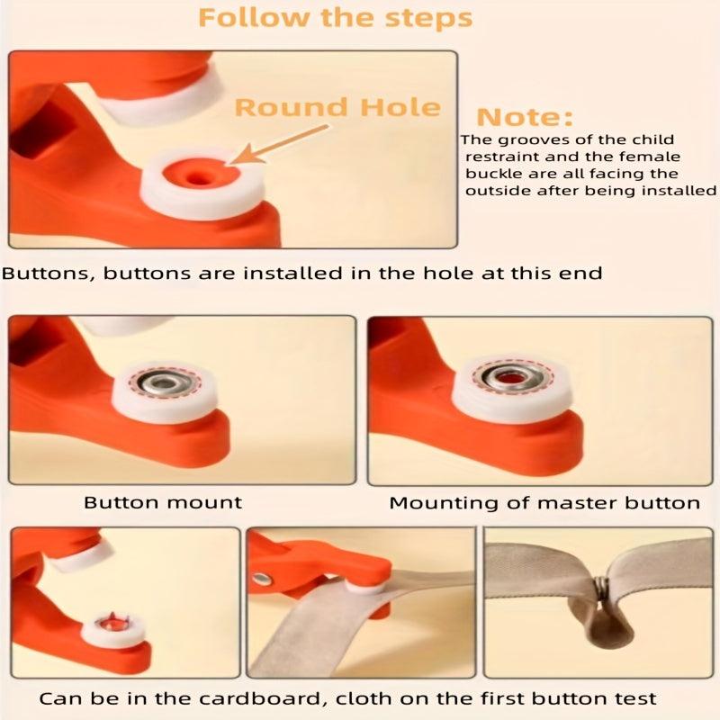 Snap Button Kit Hand Pressure Pliers 50 Snaps Box Metal DIY Crafts Sewing Supp