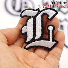 Gothic Alphabet Number Letter Embroidery Patches Iron On Sew On Patches