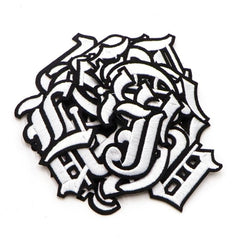Gothic Alphabet Number Letter Embroidery Patches Iron On Sew On Patches