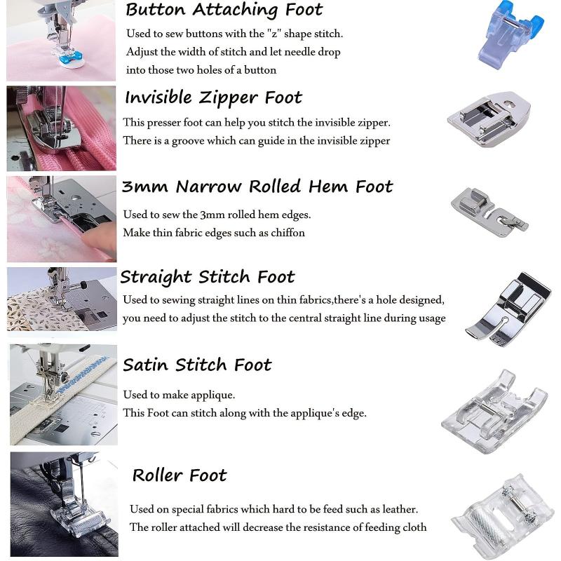 12pcs Sewing Machine Presser Foot Set Accessories Low Shank Sewing Machine