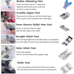 12pcs Sewing Machine Presser Foot Set Accessories Low Shank Sewing Machine
