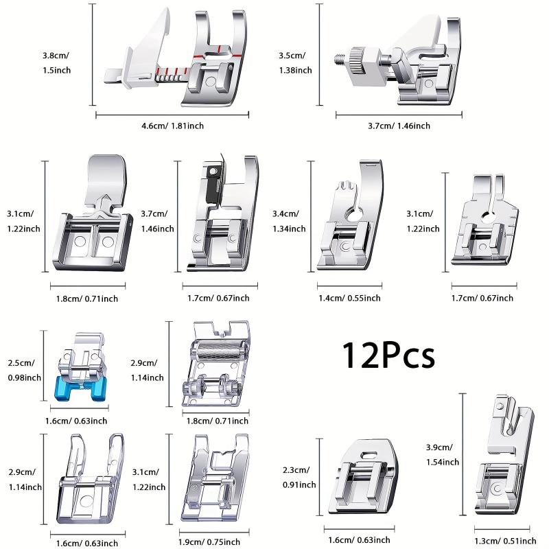 12pcs Sewing Machine Presser Foot Set Accessories Low Shank Sewing Machine