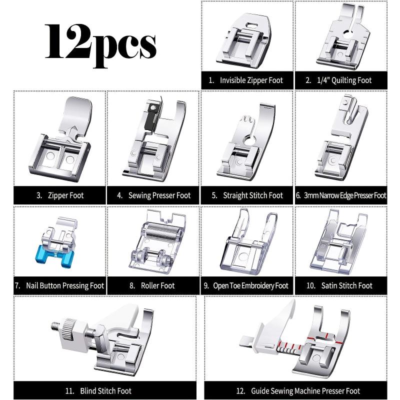 12pcs Sewing Machine Presser Foot Set Accessories Low Shank Sewing Machine