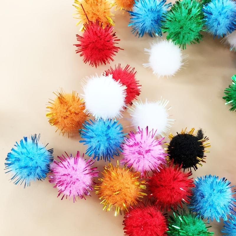 150pc Multicolored Glitter Poms for Crafts